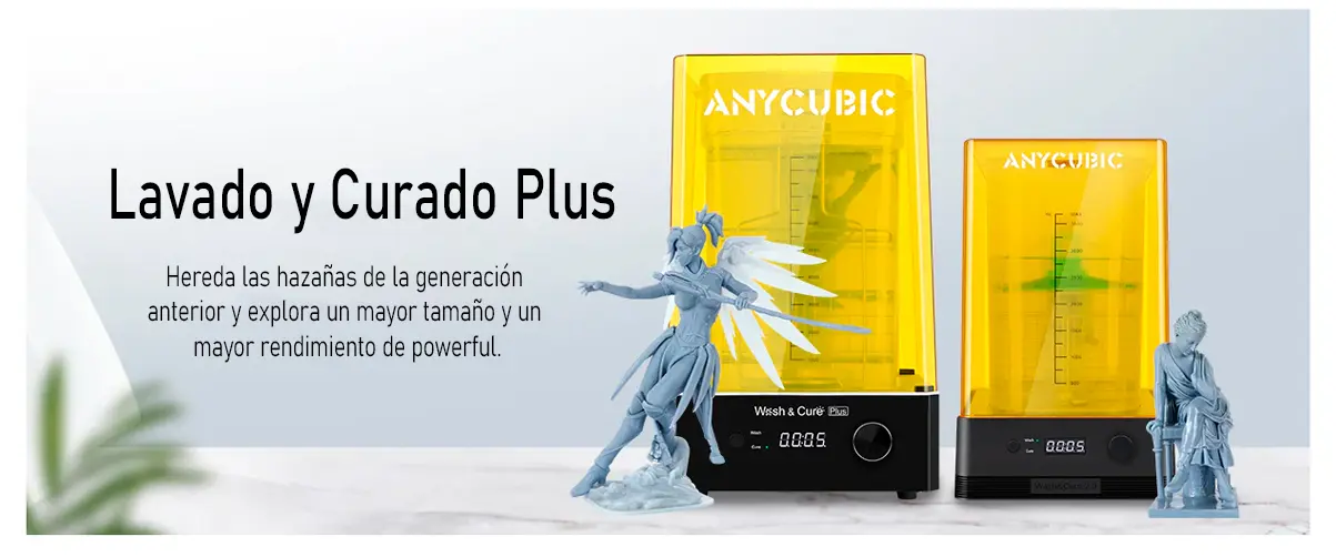 Caracteristicas principales maquina de curado y lavado de piezas en resina Anycubic plus