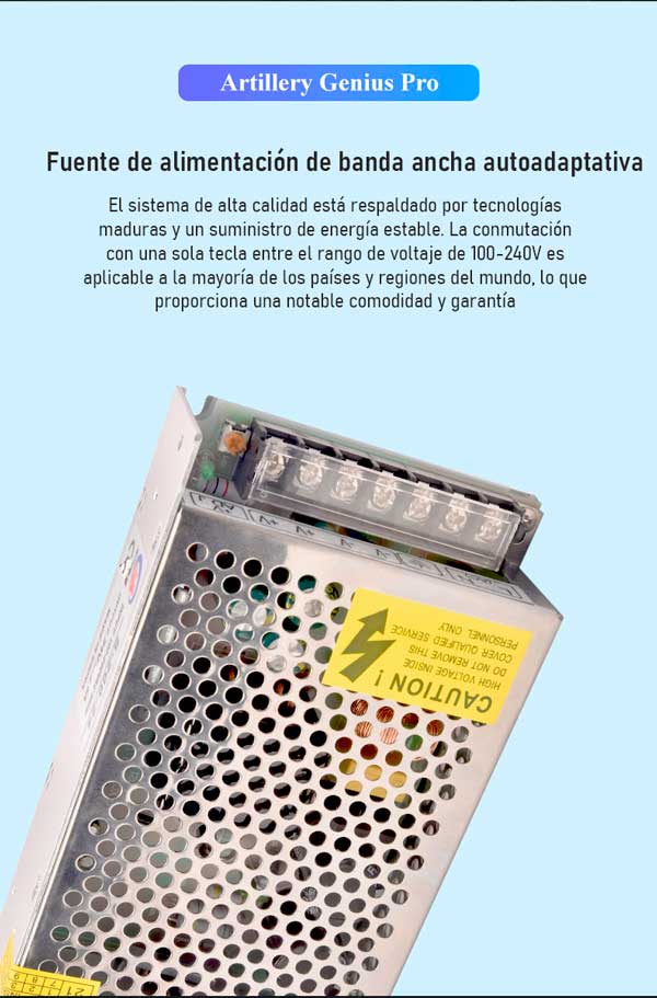 Alimentación y energia impresora 3d GENIUS PRO