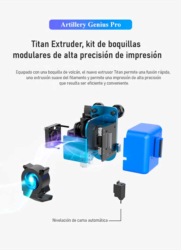 Extrusor y boquillas impresora 3d GENIUS PRO