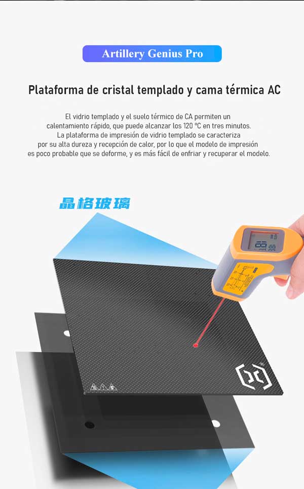 Plataforma y cama termica impresora 3d GENIUS PRO