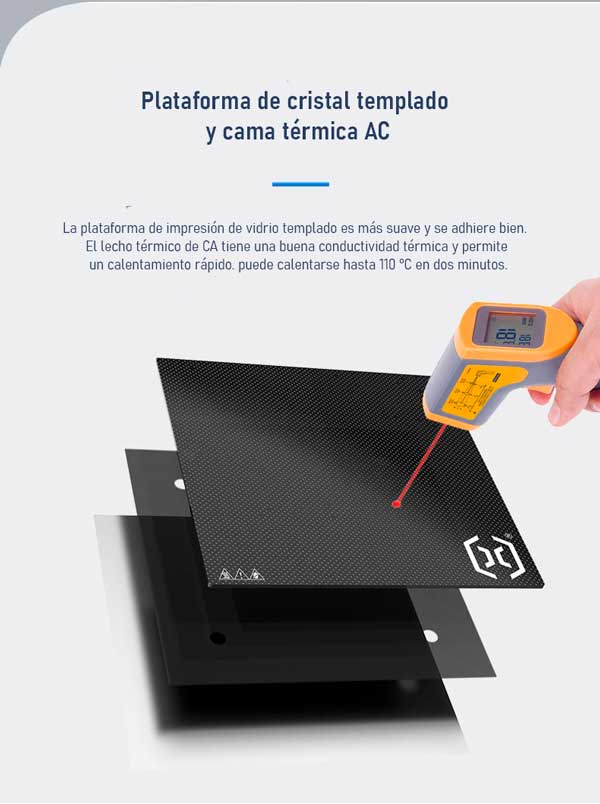 Plataformade vidrios templado 3d Artillery X2