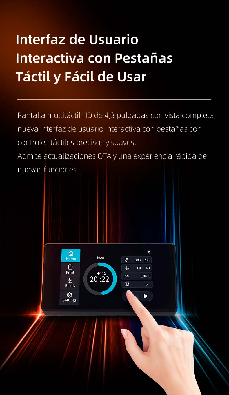 Interfaz táctil impresora 3d CR 10 SMART PRO