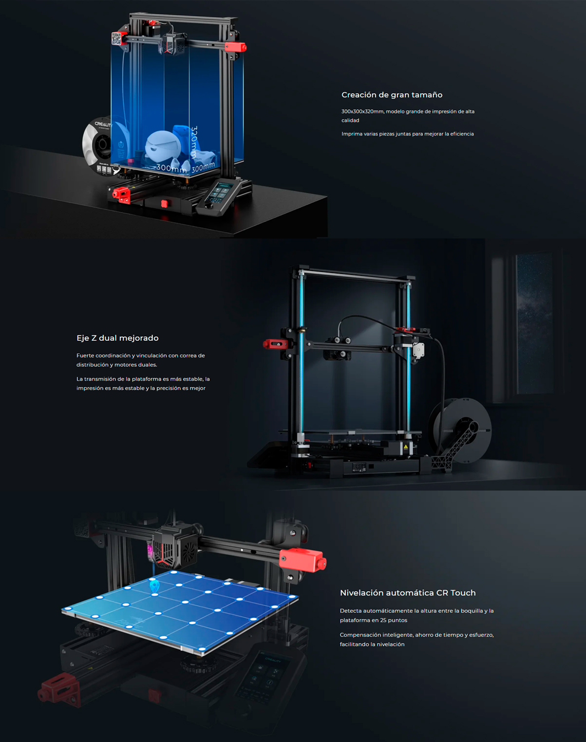 Espacio más grande impresora 3d Creality CR M4 