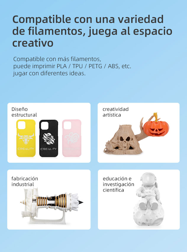 compatible con varios filamentos 3d ENDER S1 