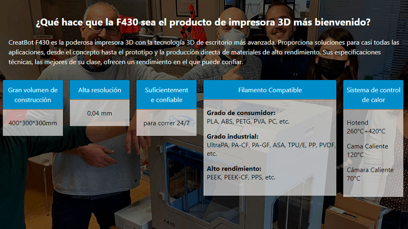 Presentación impresora 3d Creatbot F430