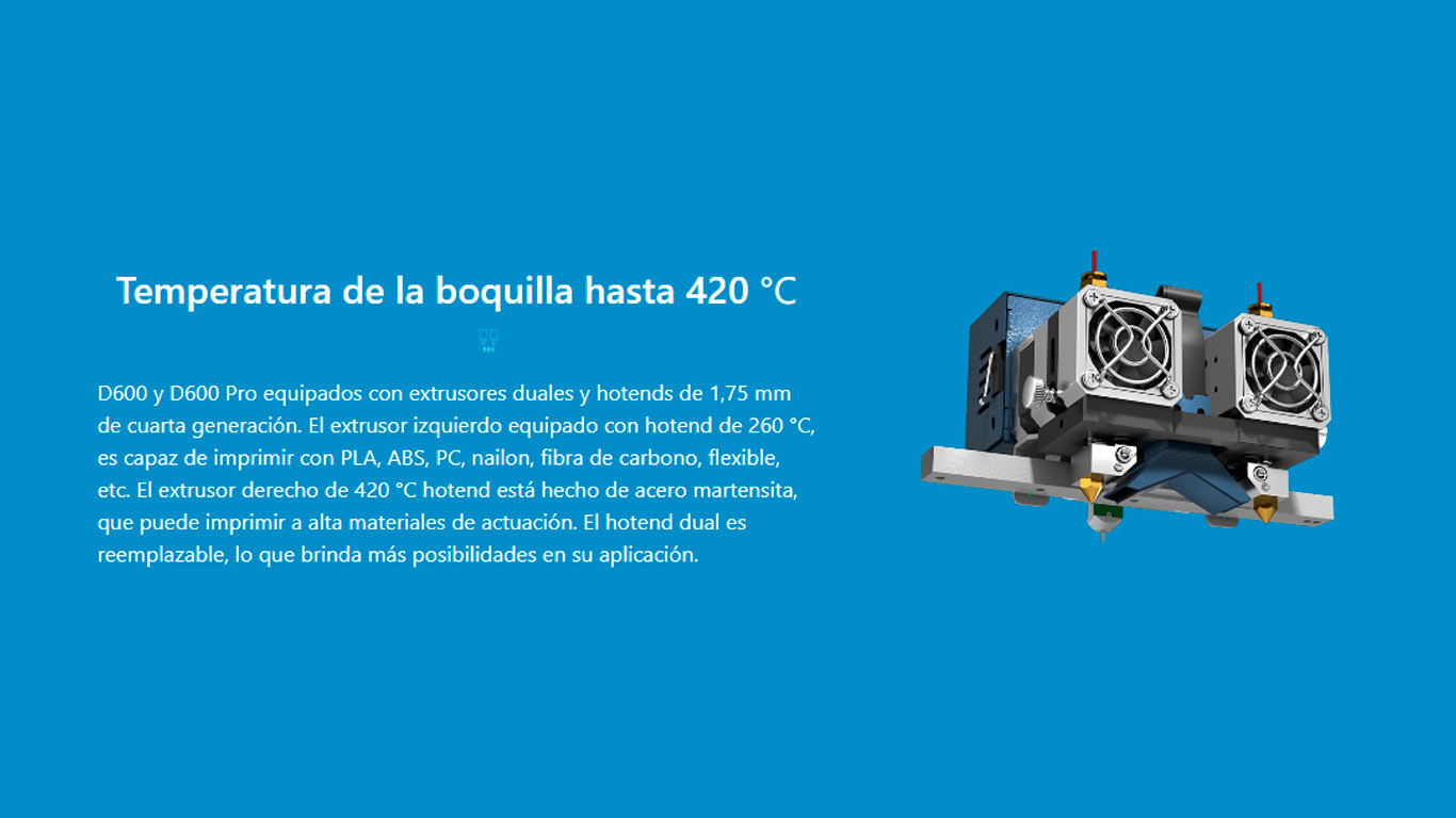 Temperatura boquilla impresora 3d Creatbot F430