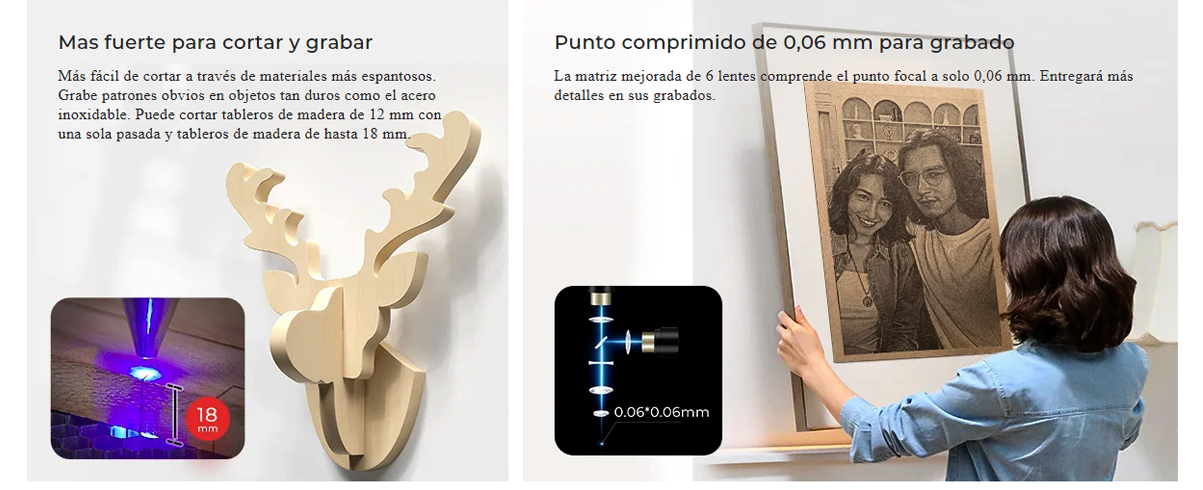 Corte y grabado más fuerte, punto comprimido de 0,06  Creality Falcon (10w)
