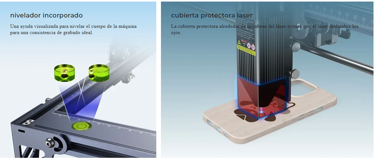  Nivelador incorporado, cubierta protectora laser  Creality Falcon (10w)