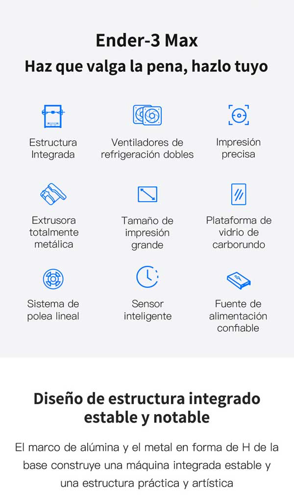Características impresora 3d ENDER 3 MAX