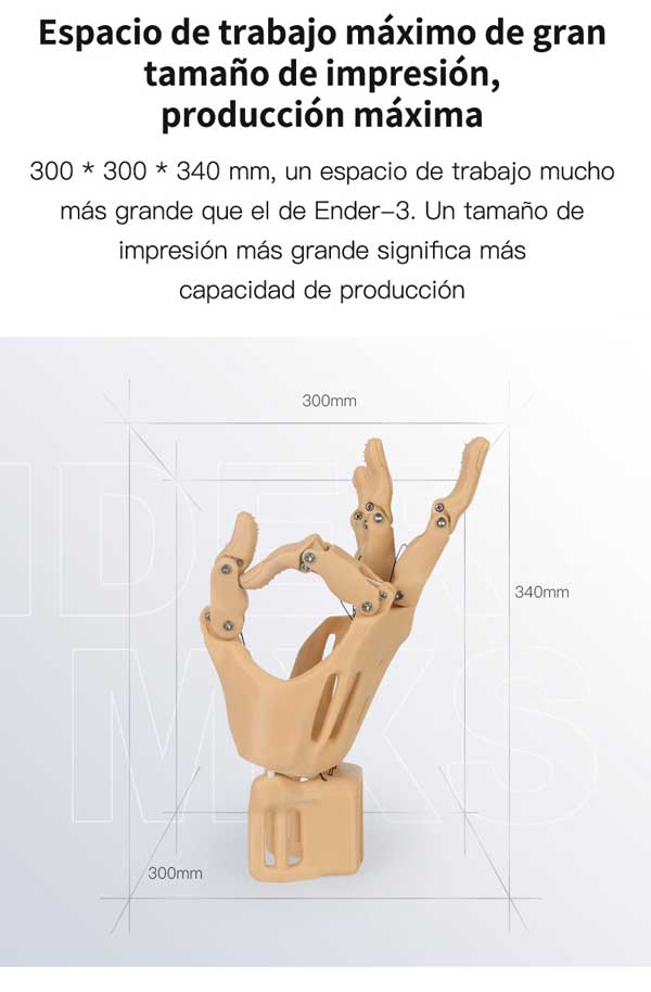Área de impresión impresora 3d ENDER 3 MAX