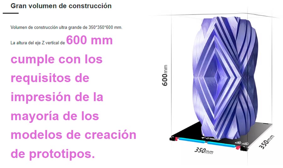 Espacio más grande impresora 3d GUIDER 3 PLUS 