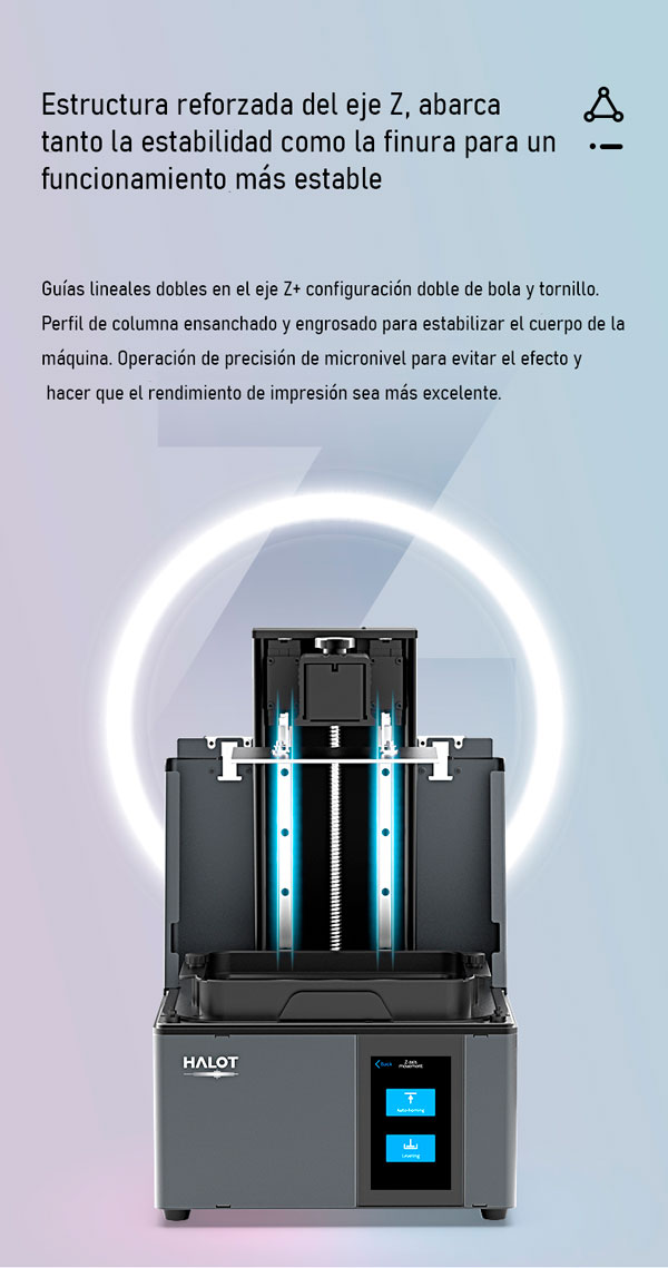 Estructura reforzada y estabilidad impresora 3d halot-one-sky