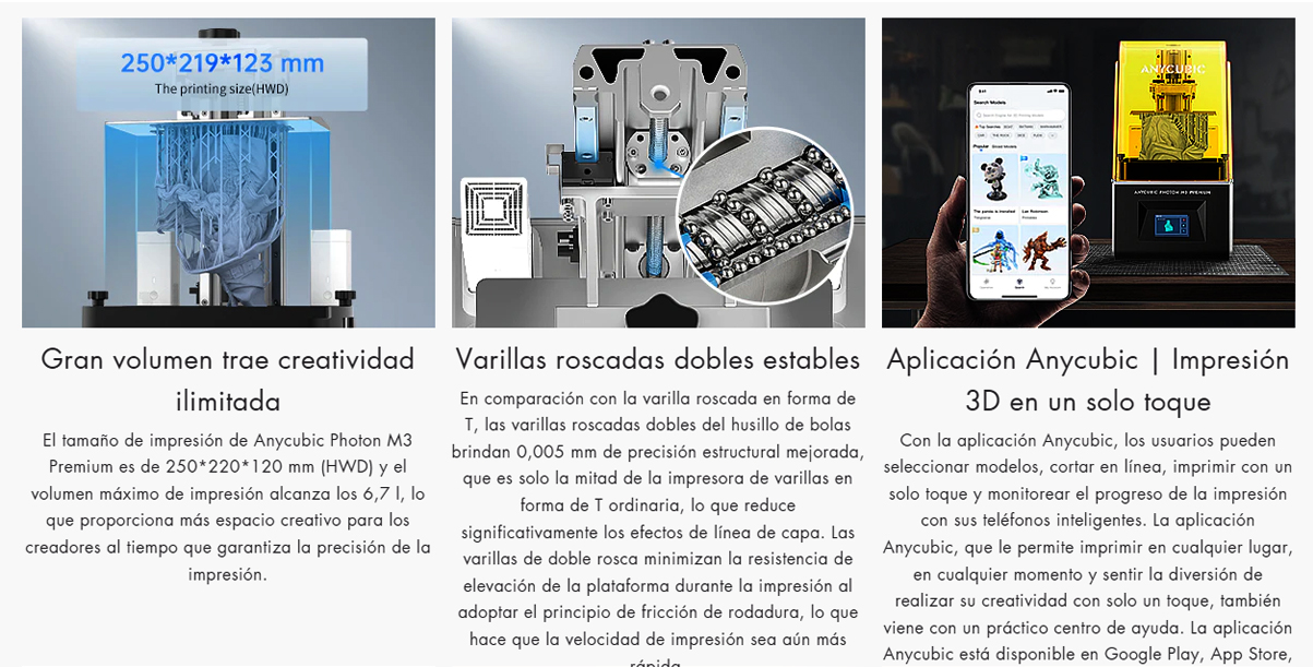 Espacio más grande impresora 3d M3 Premium  