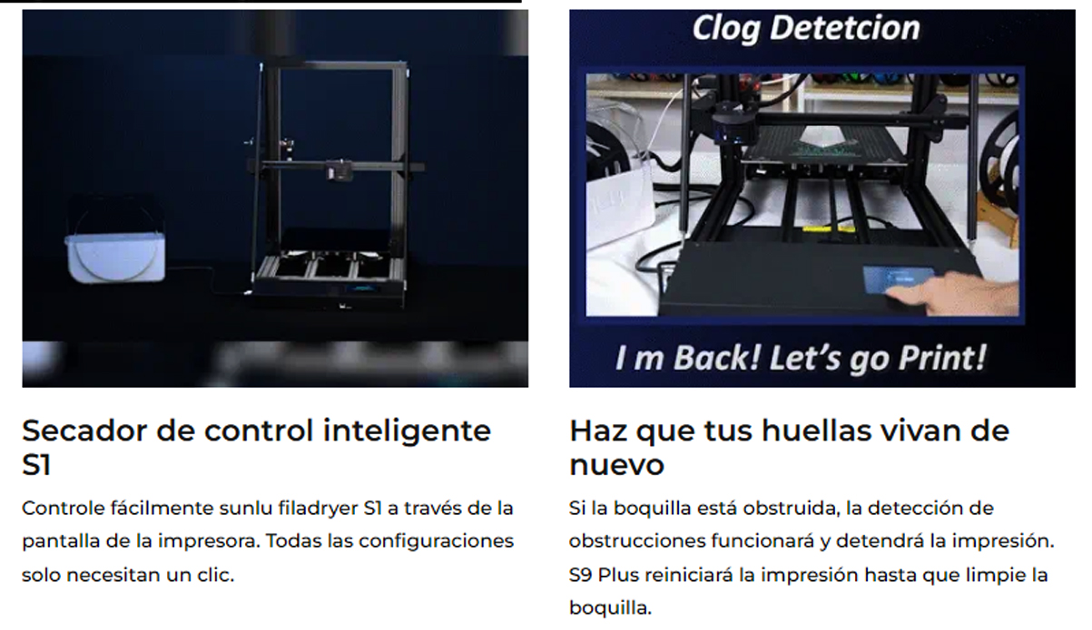 Espacio más grande impresora 3d Sunlu S9 Plus 