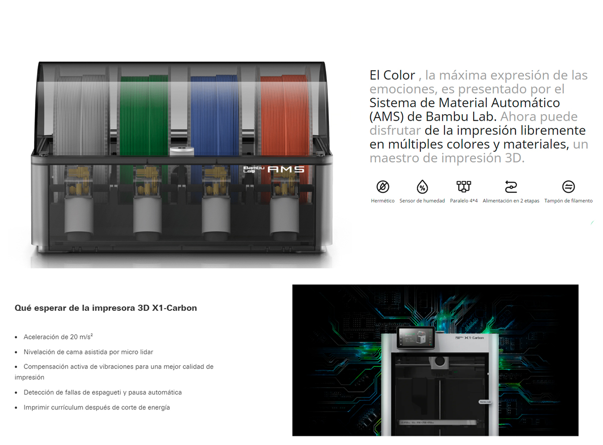  caracteristicas impresora 3d Bambu lab X1 Combo