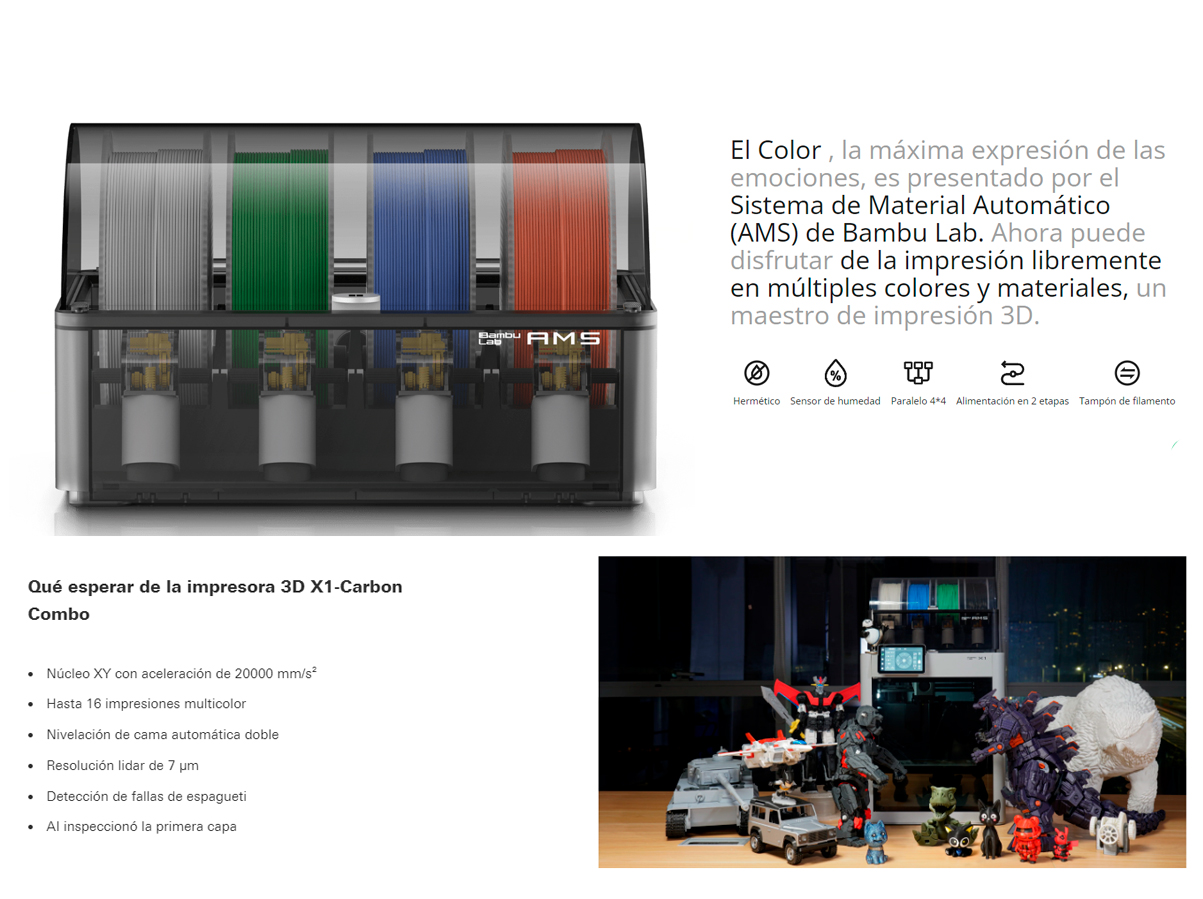 caracteristicas impresora 3d Bambu lab X1 Combo