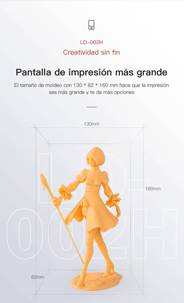 Pantalla impresión 3d más grande ld002h