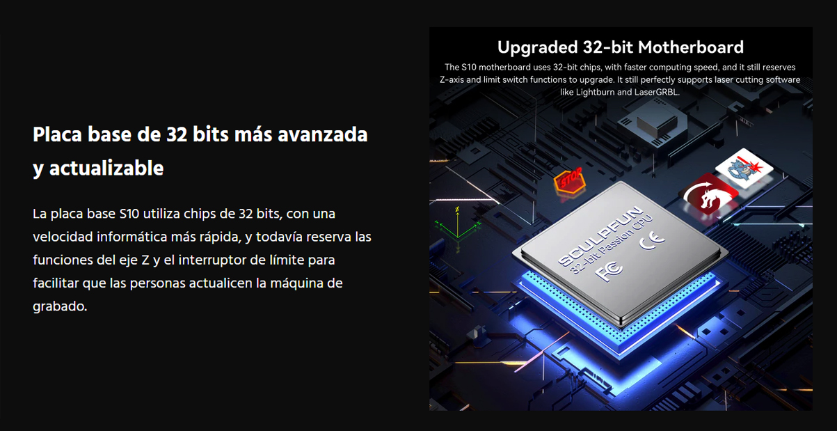  Placa base de 32 bits más avanzada y actualizada Sculpfun S10 (10w)