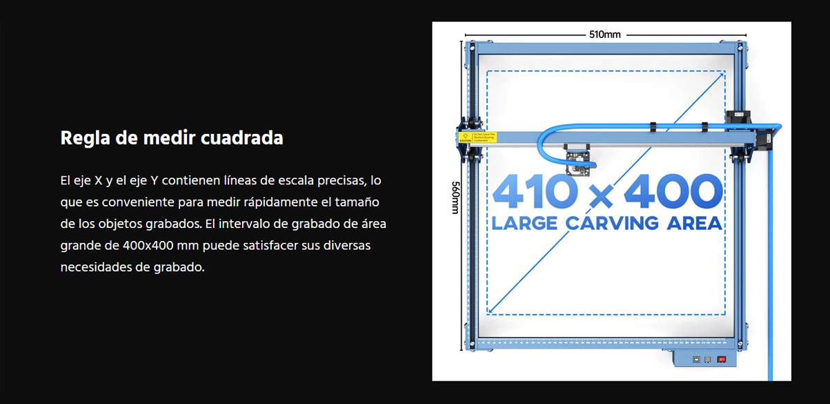  Regla de medir cuadrada Sculpfun S10 (10w)