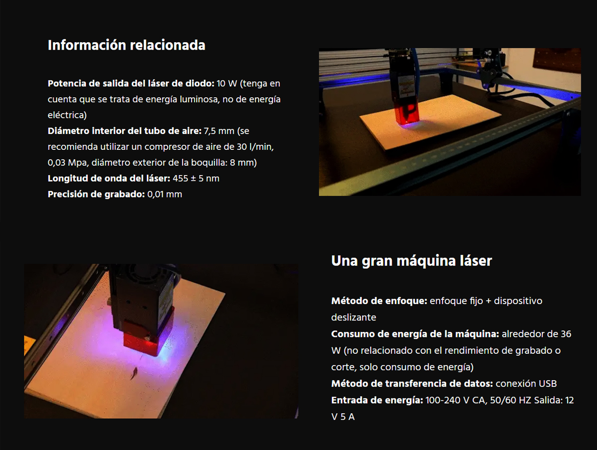  Información relacionada Sculpfun S10 (10w)