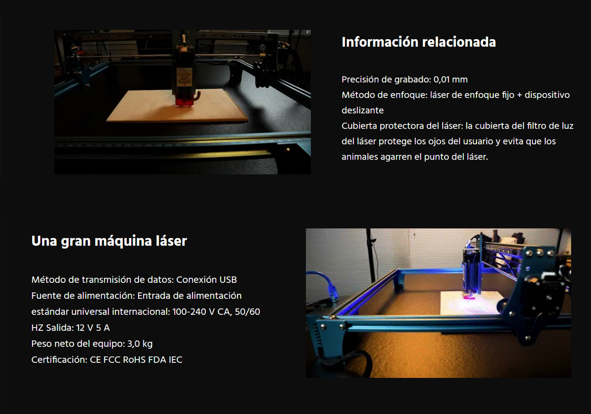  información relacionada Sculpfun S9 (5.5w)