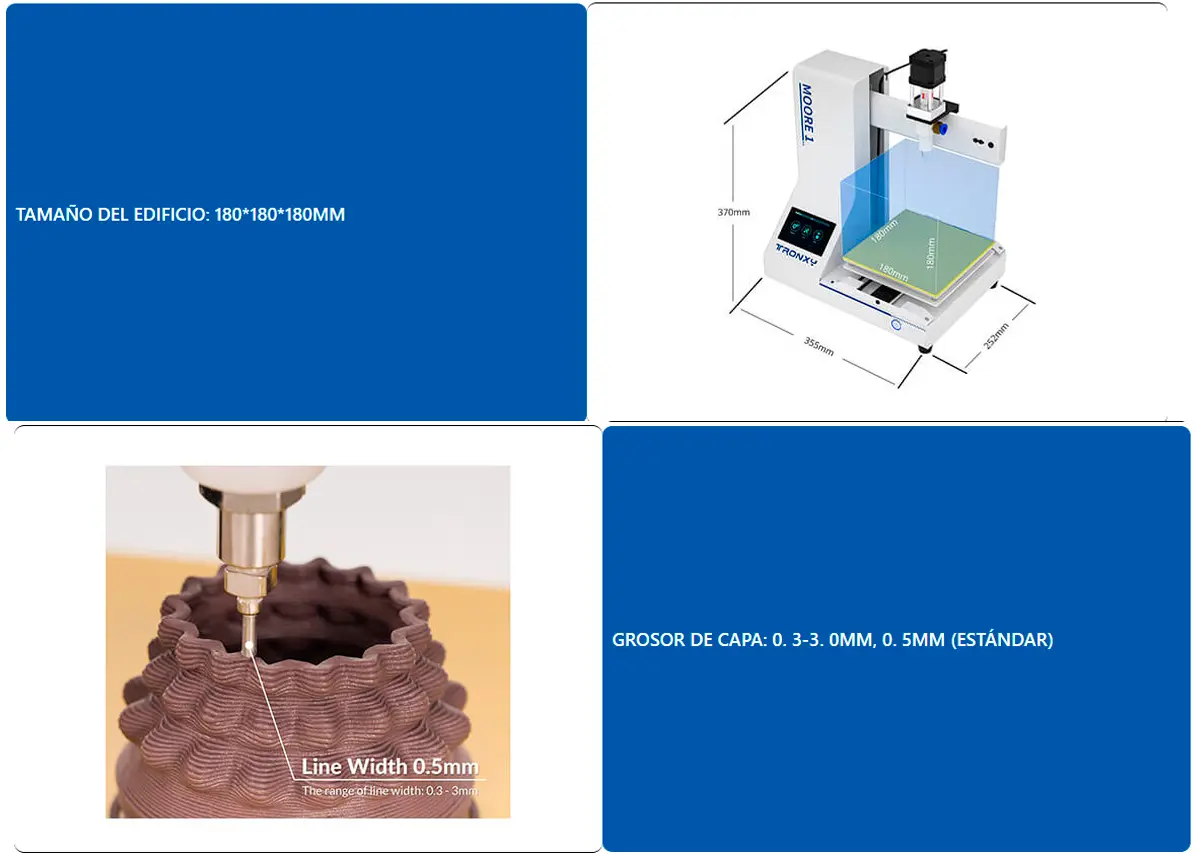 Características diferenciales de impresora 3d  Tronyx Moore 1 impresora 3d de arcilla