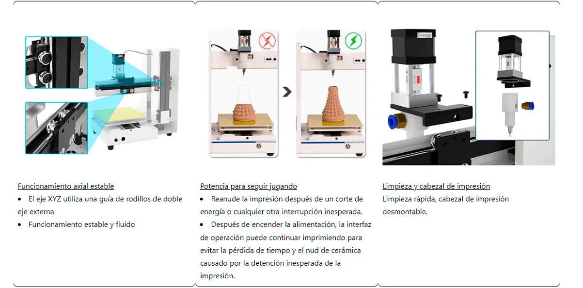 Características diferenciales de impresora 3d  Tronyx Moore 1 impresora 3d de arcilla