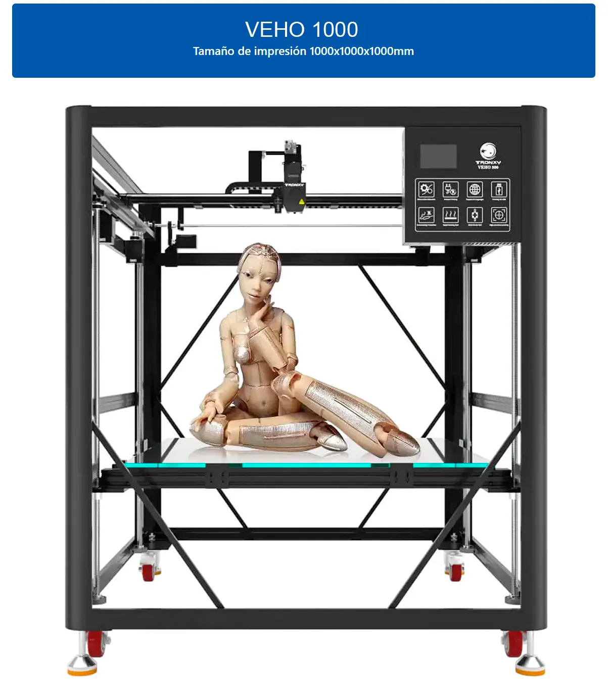 Características diferenciales de impresora 3d  Tronyx Veho 1000 
