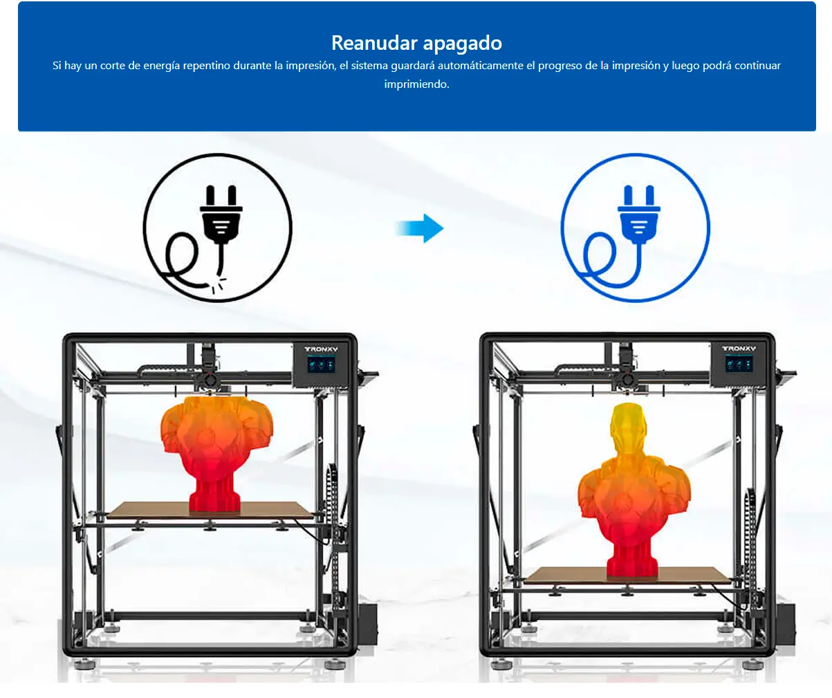 Características diferenciales de impresora 3d  Tronyx Veho 600 