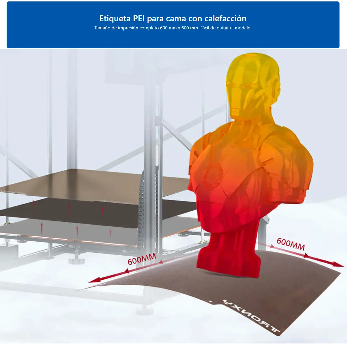 Características diferenciales de impresora 3d  Tronyx Veho 600 