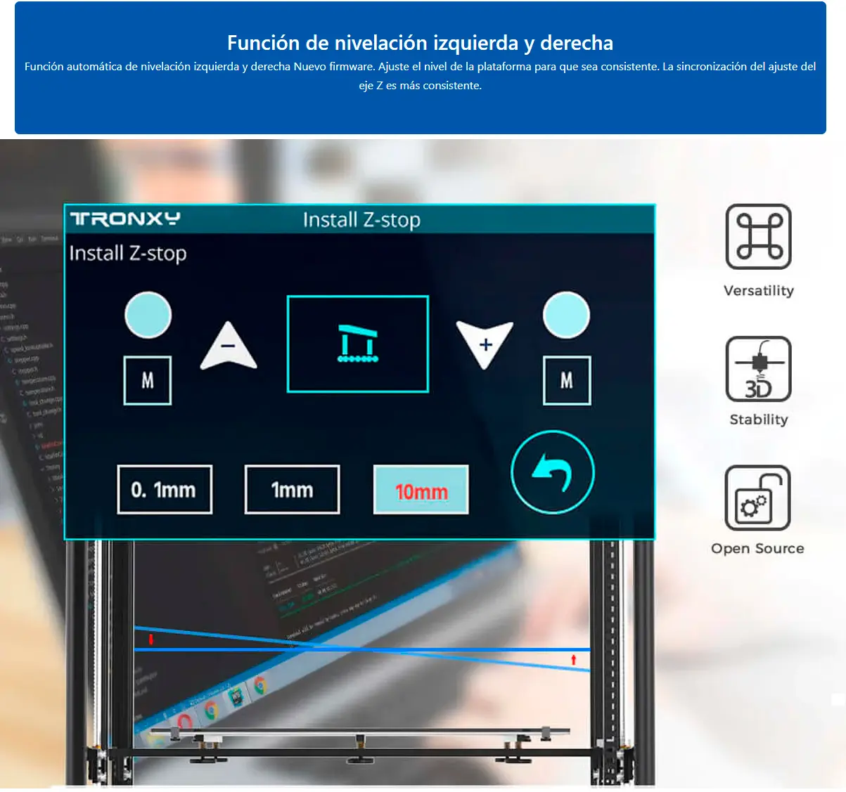 Características diferenciales de impresora 3d  Tronyx Veho 600 