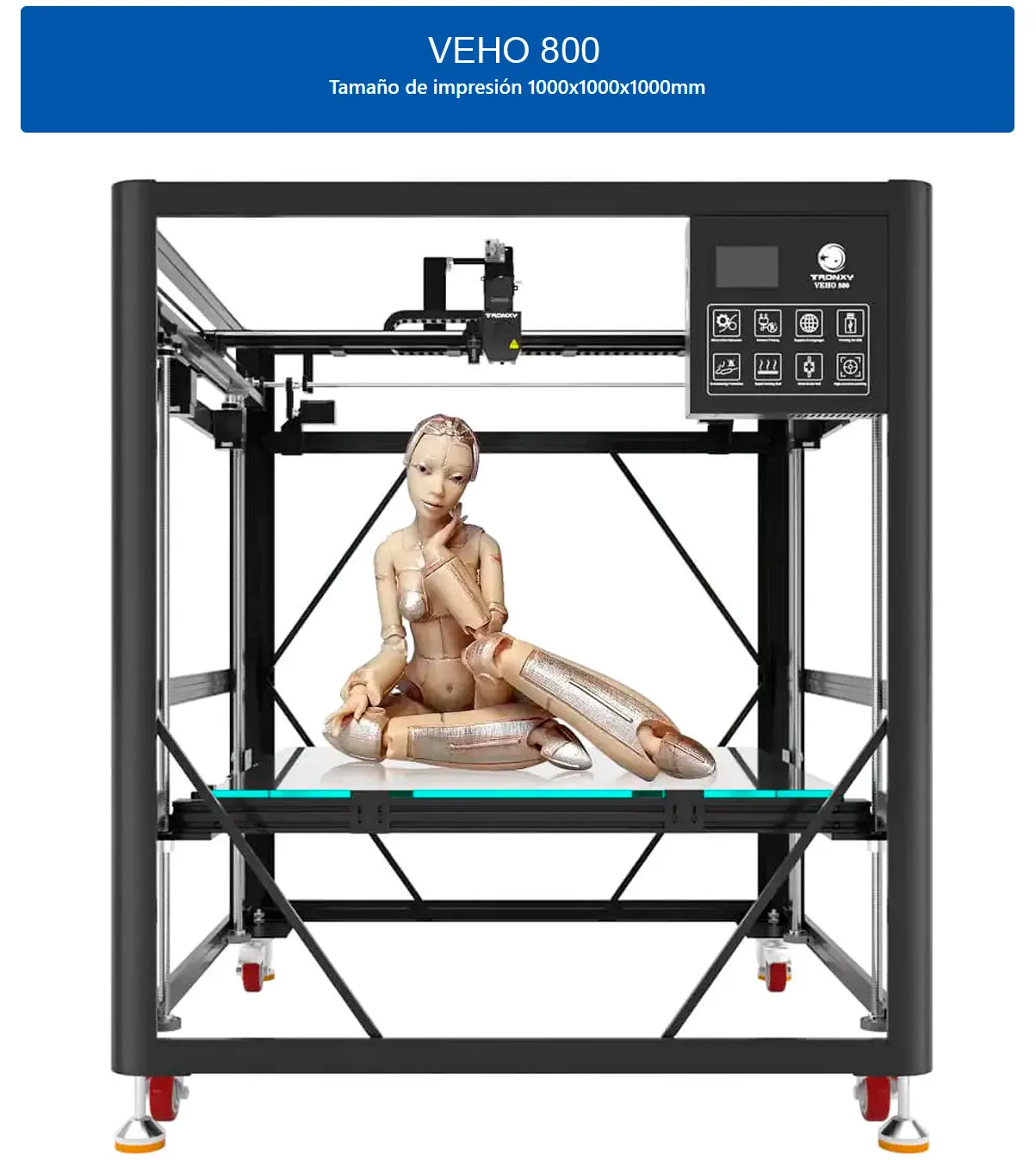 Características diferenciales de impresora 3d  Tronyx Veho 800 