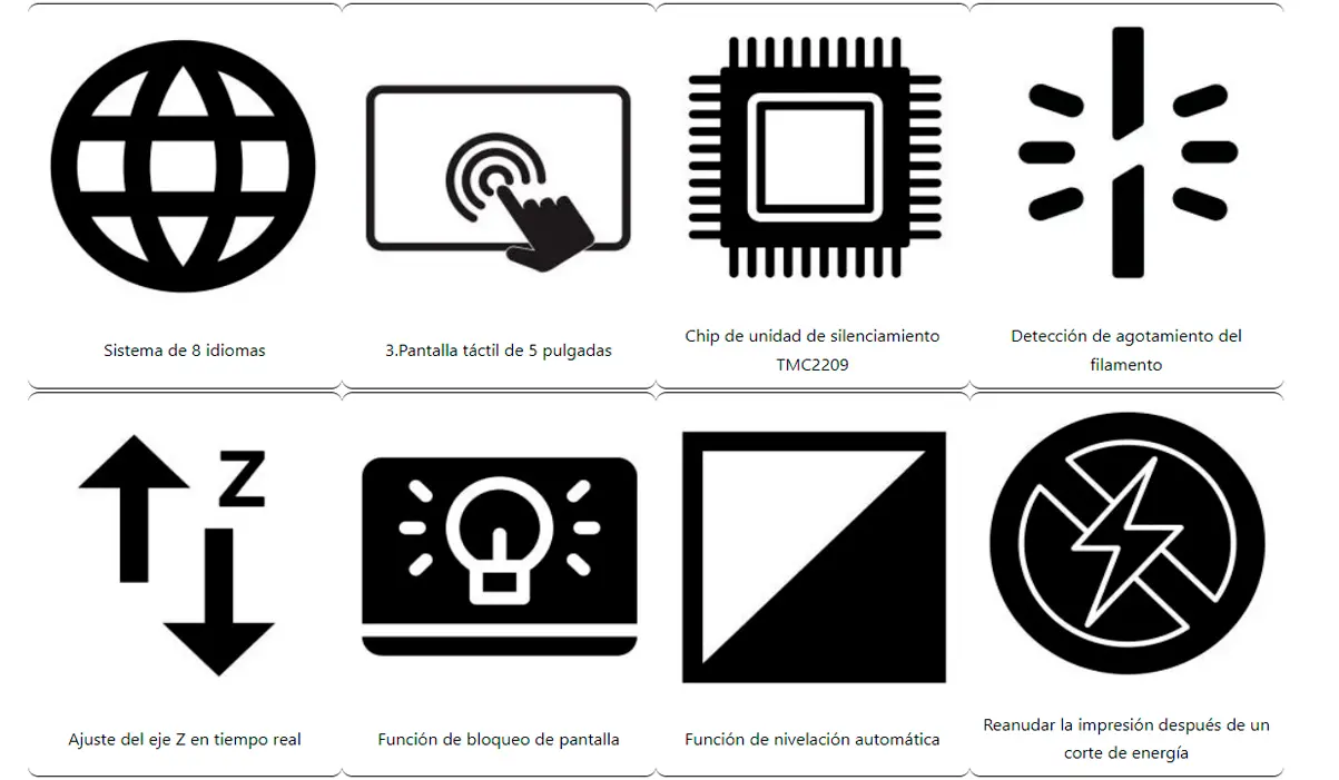 Características diferenciales de impresora 3d  Tronyx Veho 800 