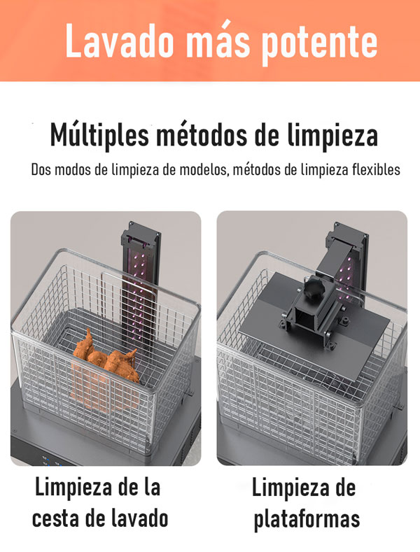 Lavado potente  maquina de curado y lavado de piezas en resina Creality UW-02