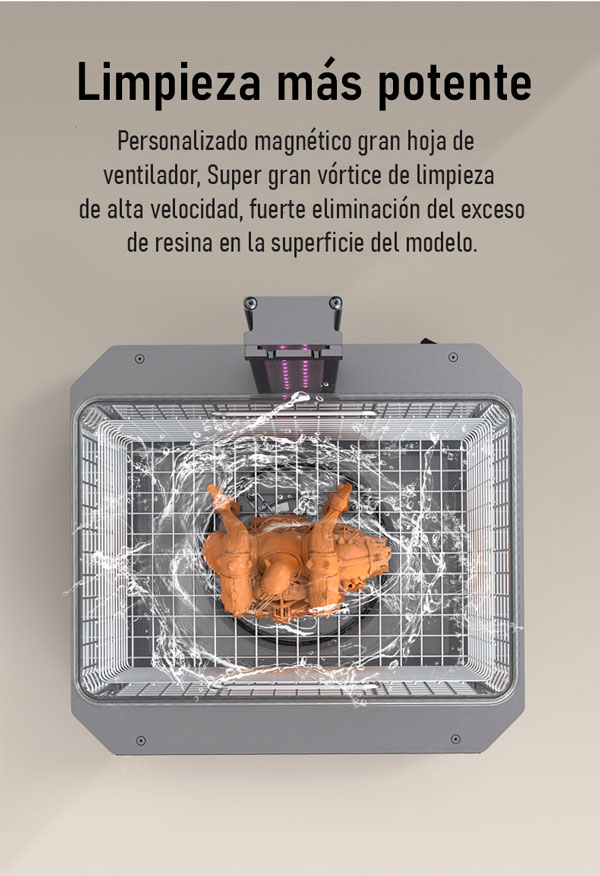Limpieza potente  maquina de curado y lavado de piezas en resina Creality UW-02