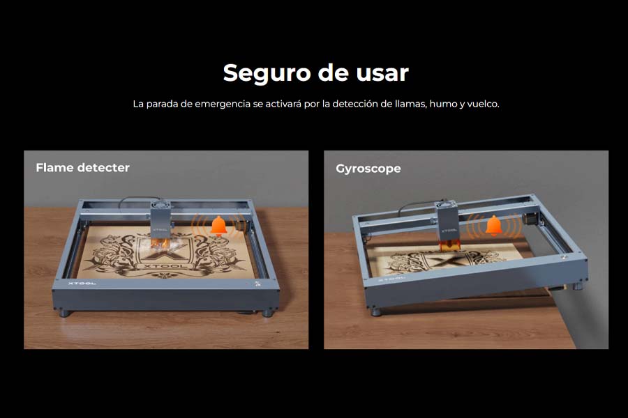 seguridad de grabadora y cortadora laser xTool D1 Pro