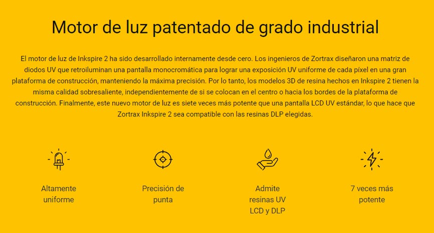 Fuente de luz de la impresora 3D Zortrax Inkspire 2