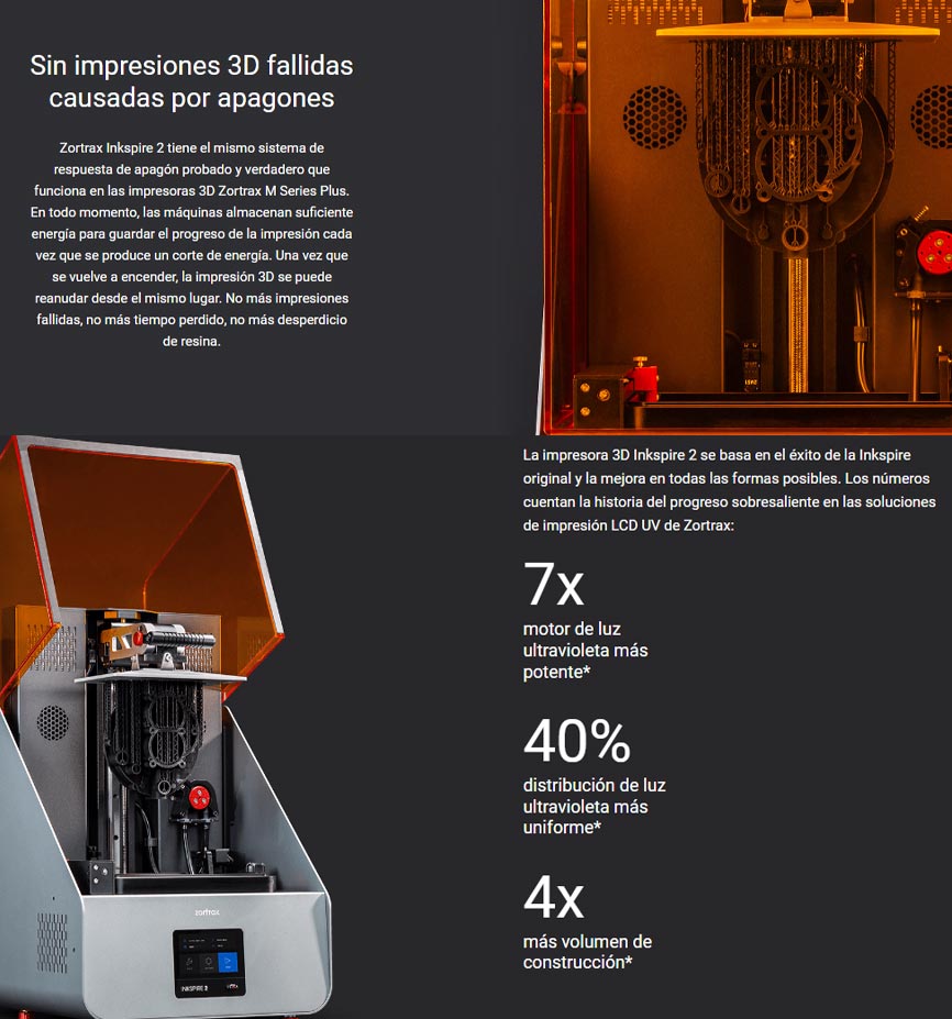Factor diferencial de la impresora 3D Zortrax Inkspire 2