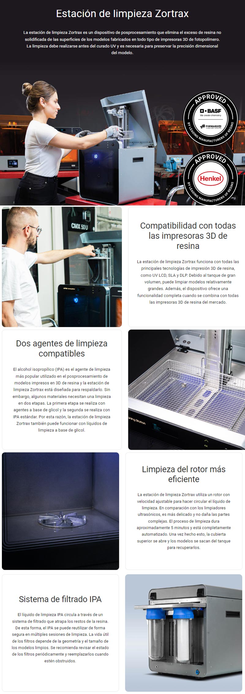 Gran tamaño maquina de  lavado de piezas en resina ZORTRAX CLEANING STATION