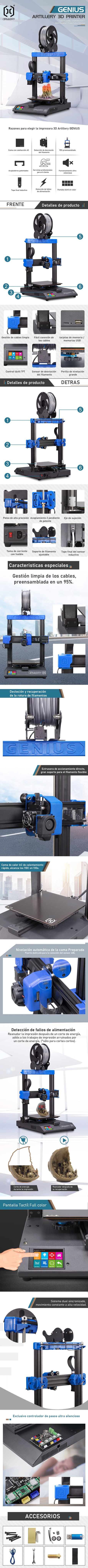 Características impresora 3d Artillery-Genius