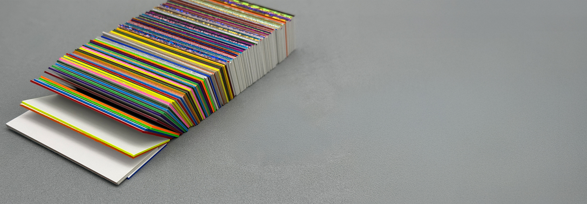 Colored edge swatches for custom flat cards