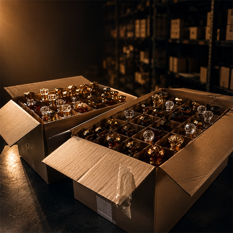 Cajas de perfumes recién llegadas de importación