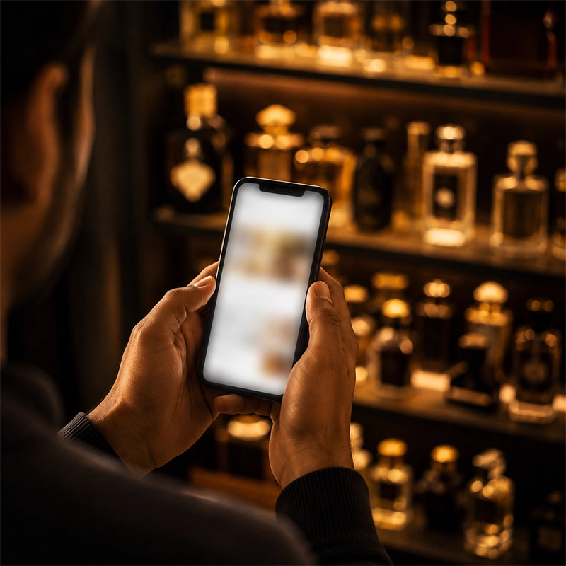 Persona comprando en la tienda online desde el celular