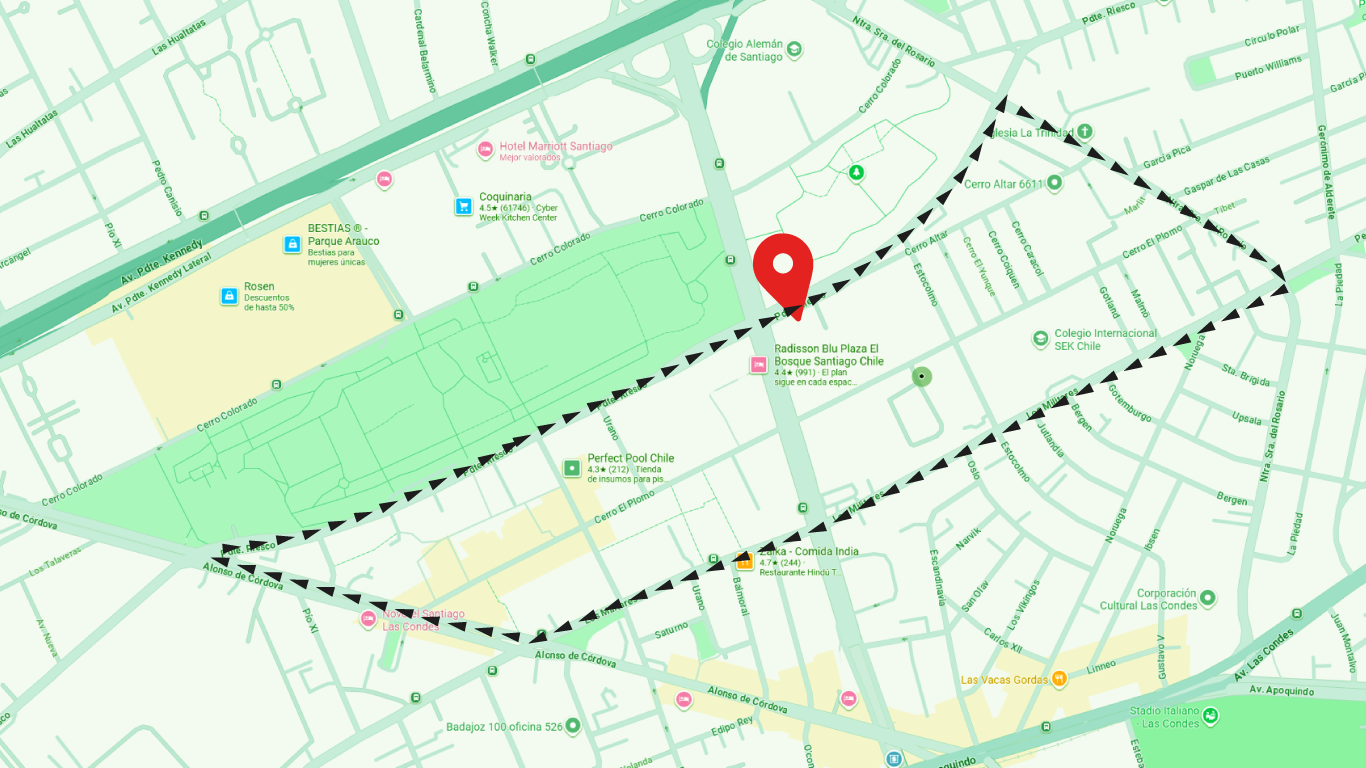 Mapa Recorrido Las Condes