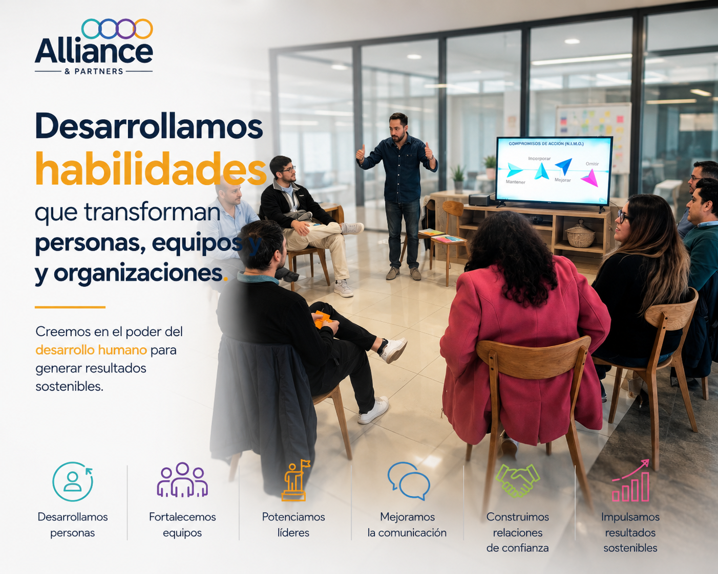 Desarrollamos habilidades que transforman personas, equipos y organizaciones.