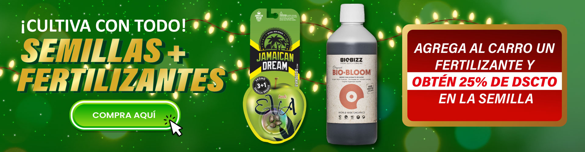 semillas + fertilizantes