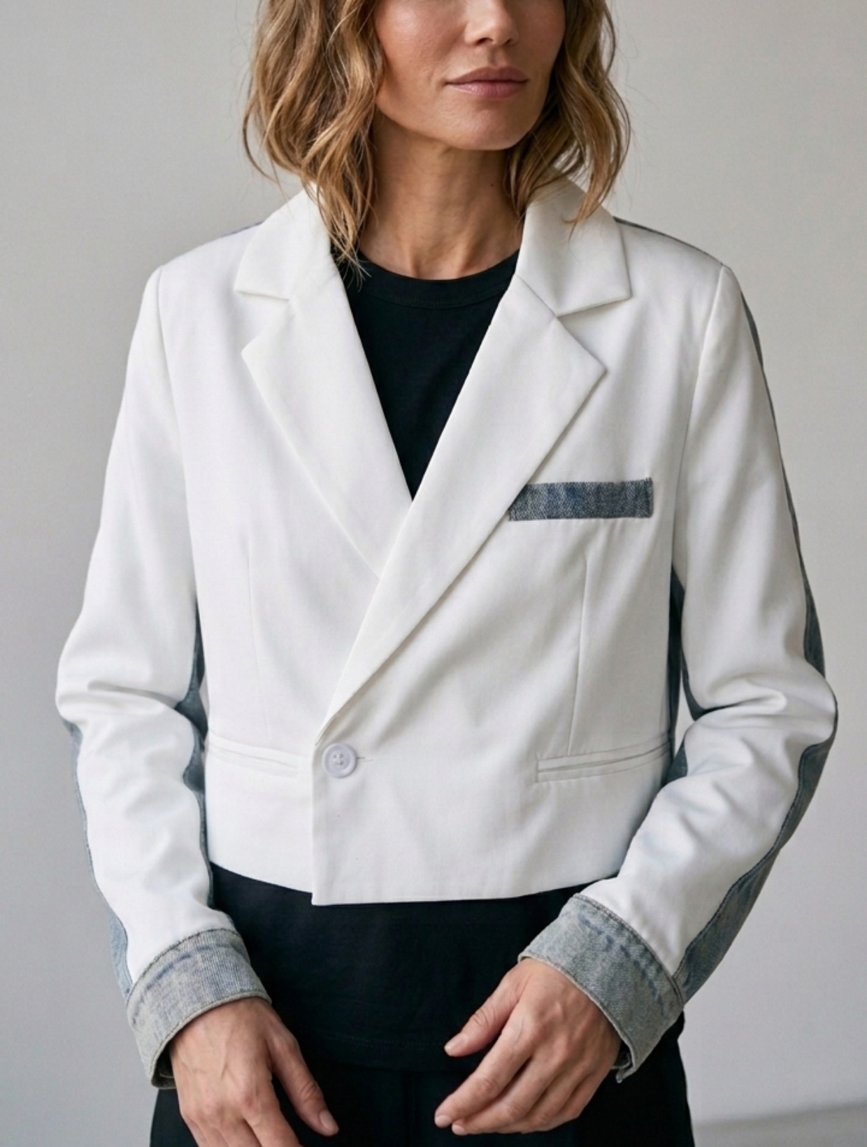 Chaqueta estilo Blazer mujer blanco