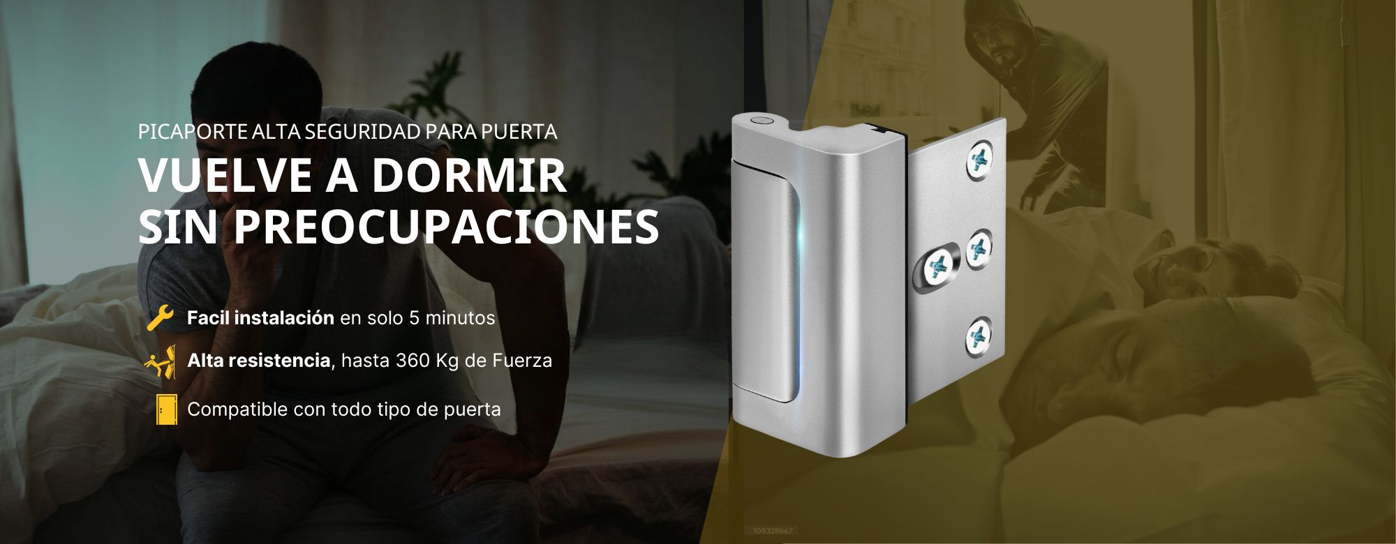 Cerradura picarporte de alta seguridad para puerta de casa