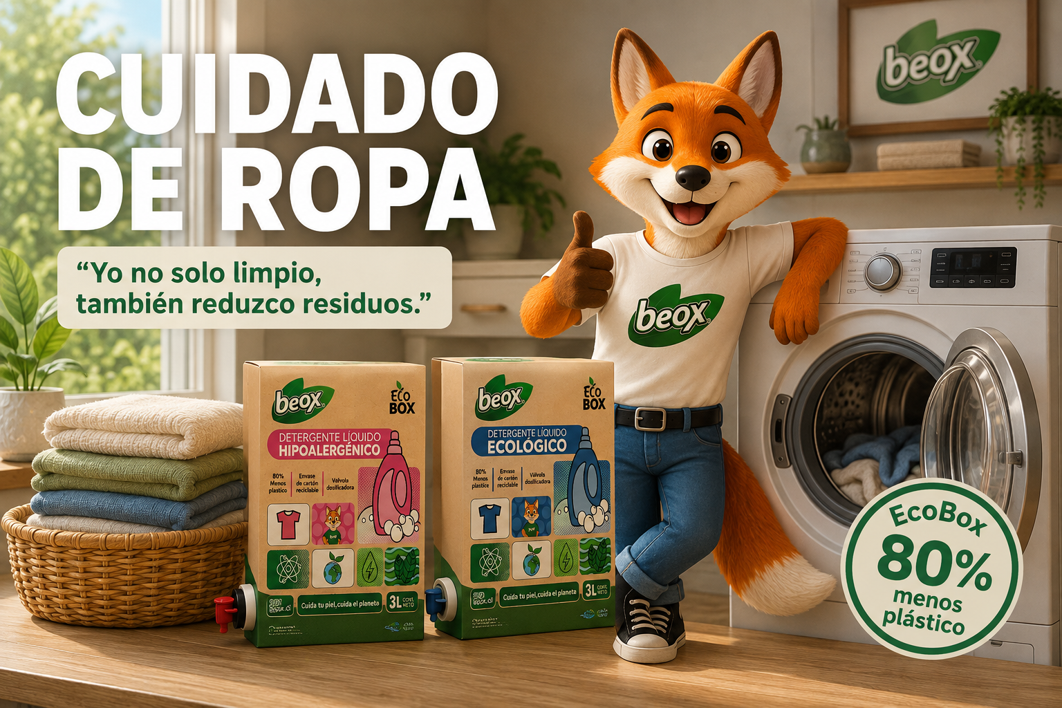 Zorro Beox, guardián del cuidado de ropa ecológico