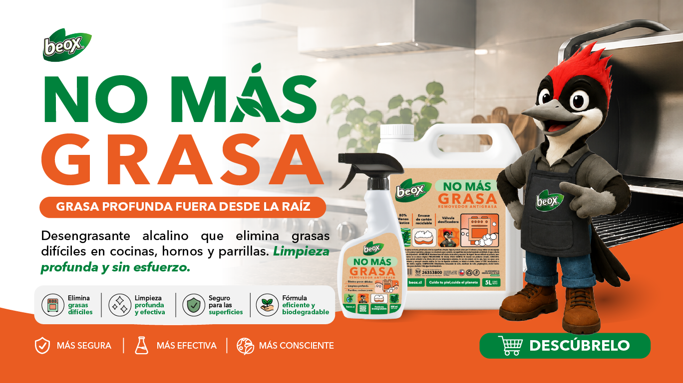 Beox No Más Grasa - removedor antigrasa biodegradable para parrillas, cocinas y superficies del hogar